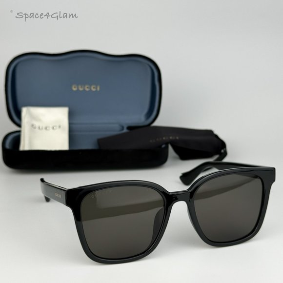 Gucci Women Sunglasses Black Brown Polarized Square GG1346SK 002 NEW main image 5